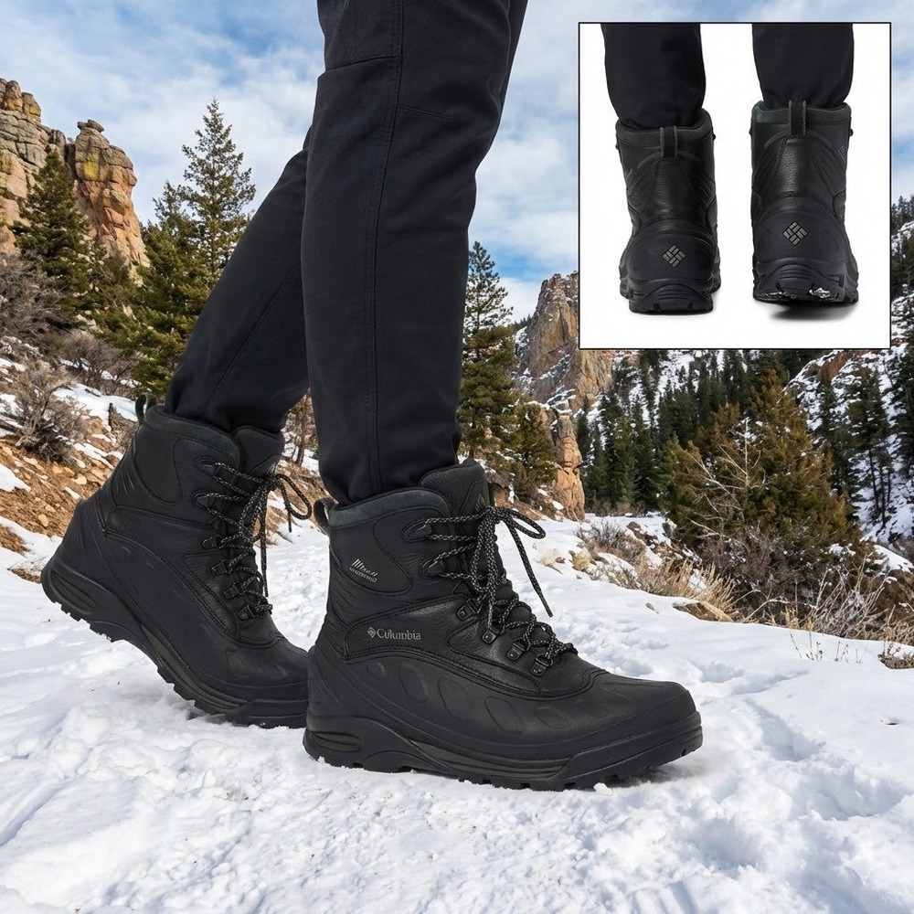 Columbia‎ Bugabootoo Mens 14 Black Waterproof Thinsulate Winter Boots BM1211-010